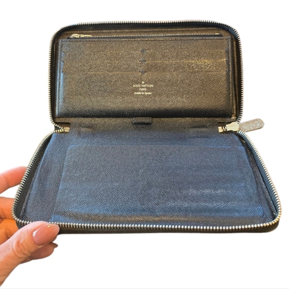 Louis Vuitton Black Gray Graphite Damier Zippy Large Organizer Wallet - Picture 4 of 14